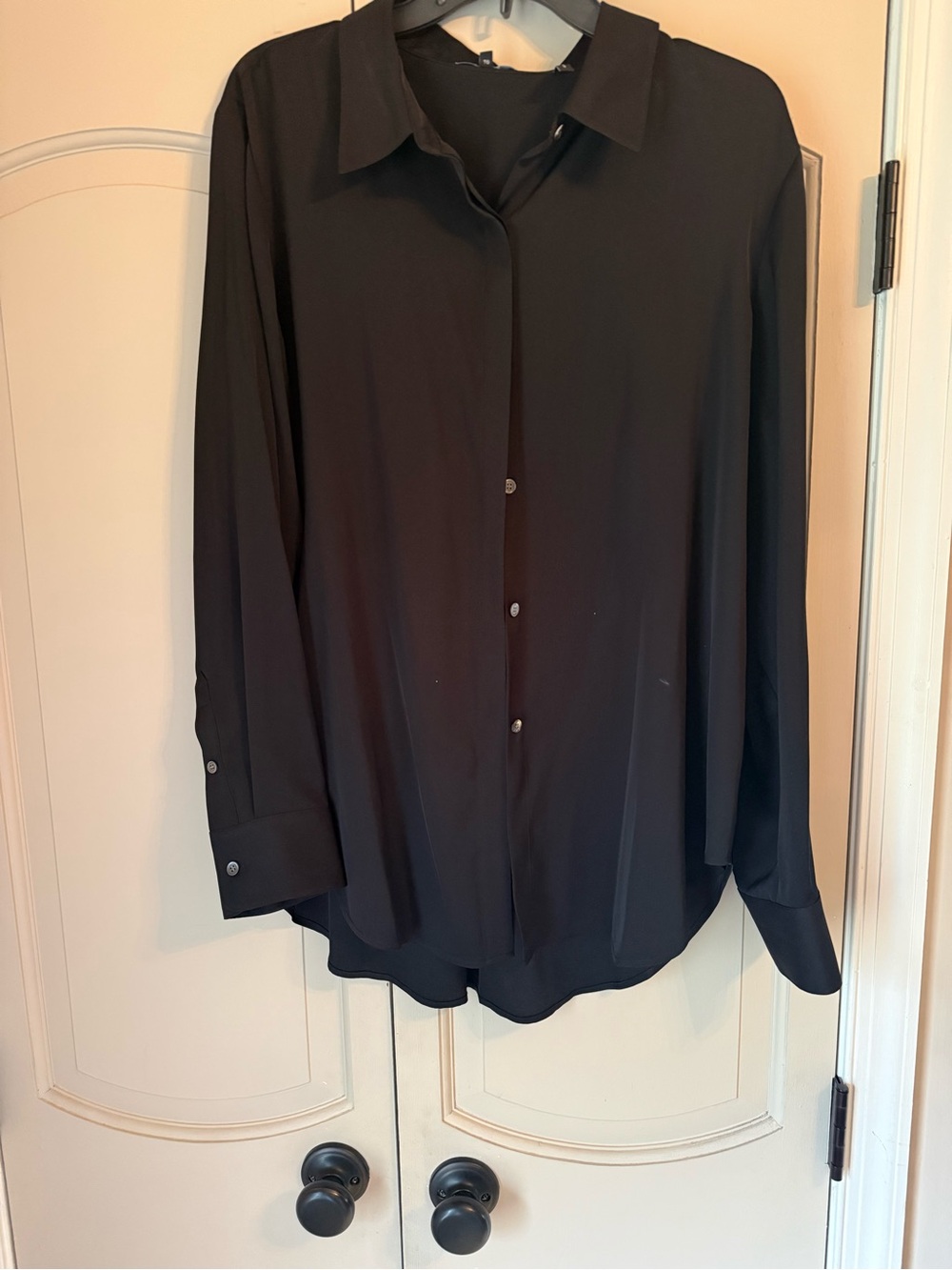 Theory Black Long-Sleeve Button-Up Dress Shirt